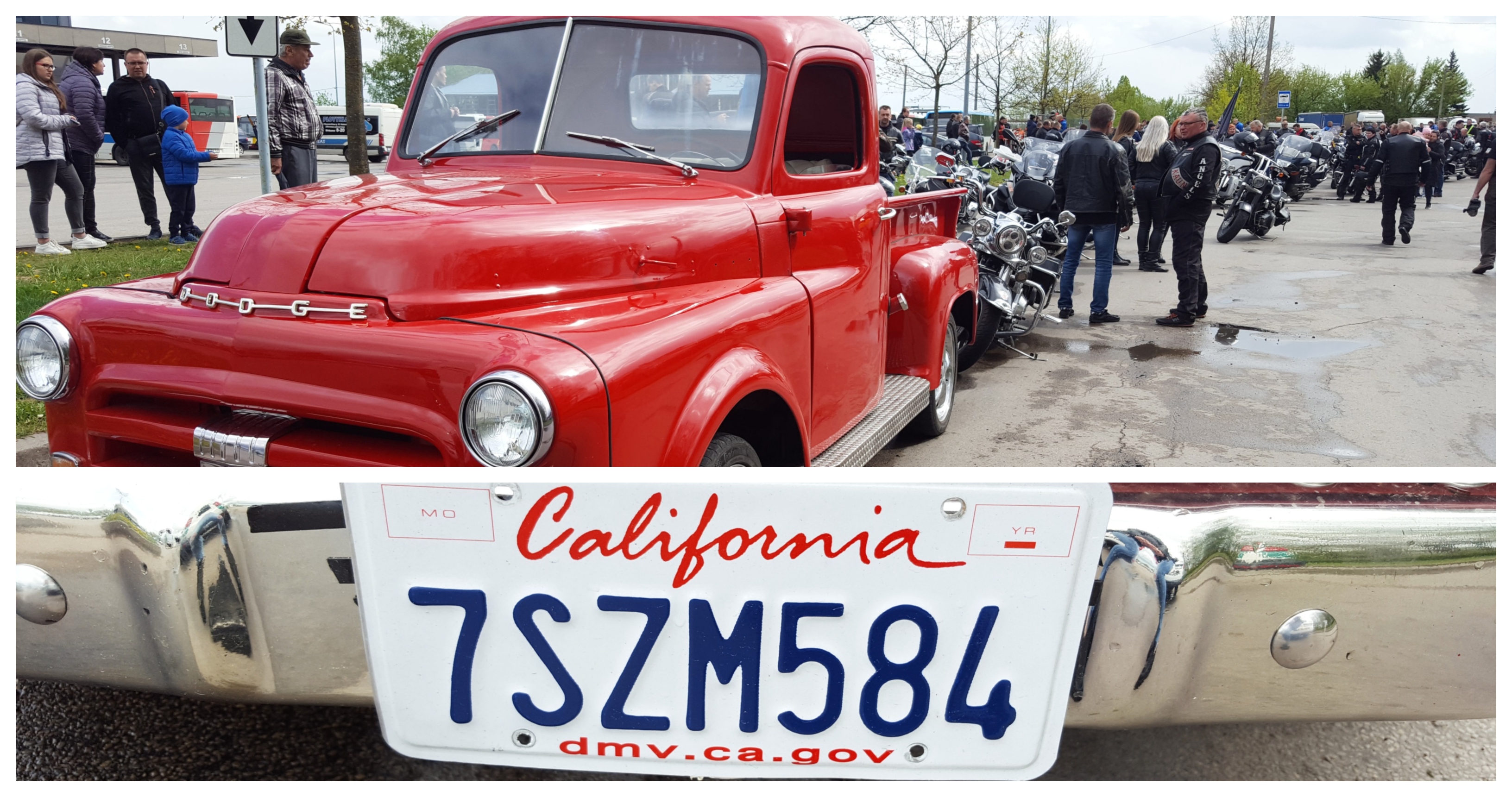 Motociklininkų kolonos priekyje antrą kartą iš eilės riedėjo 1953 m. gamybos „Dodge“ markės sunkvežimis su plevėsuojančia Kėdainių rajono savivaldybės vėliava. J. Šveikytės nuotr.