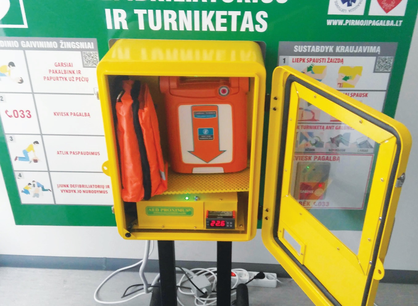 Kol kas Kėdainiuose yra tik trys vieši defibriliatoriai. Vienas iš jų – „Lidl“ prekybos centre.