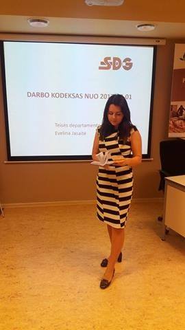 Seminarą vedė konsultacijų kompanijos UAB „SDG“ teisės departamento direktorė Evelina Jasaitė