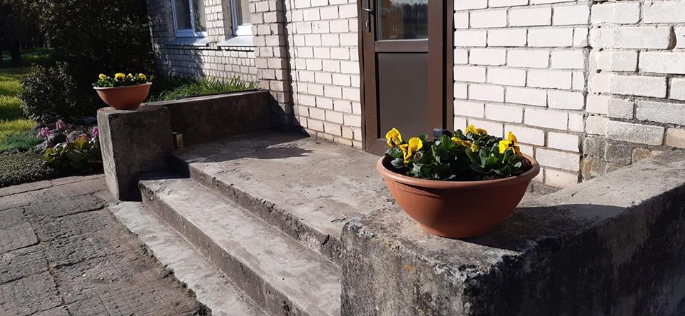 Takeliai prie Beinaičių bendruomenės centro švarutėliai, piktžolės išravėtos. Prie pastato puikuojasi du našlaičių vazonai. Už šiuos darbus bendruomenė dėkoja kaimo patriotėms Laurai Lankelytei ir Dovilei Kiminienei. Asmeninio archyvo nuotr.