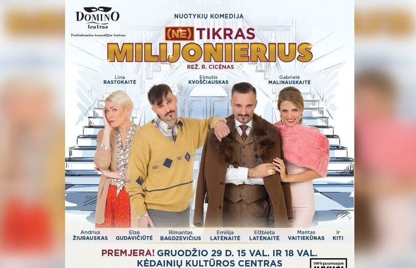  Kieno milijonus „Domino“ teatro premjeroje skaičiuos „(Ne)tikras milijonierius”?