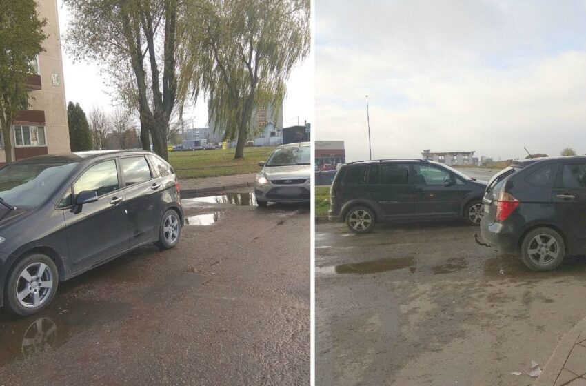  Dėl netvarkingai palikto automobilio sutriko eismas daugiabučių kiemuose