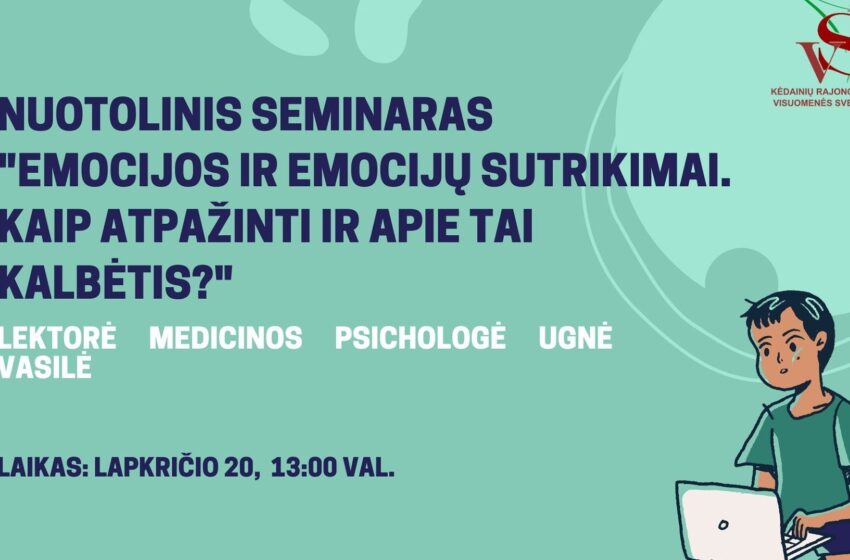  Visuomenės sveikatos biuras kviečia į nuotolinį seminarą