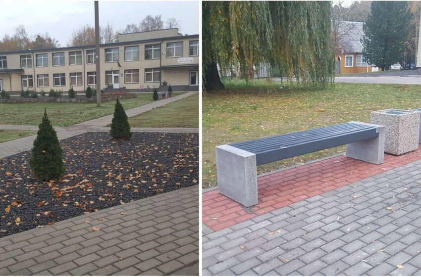  Sutvarkyta istorinė Pagirių miestelio aikštė