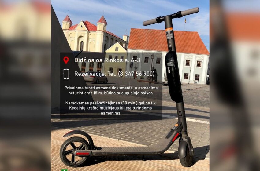  Turizmo dienos proga – galimybė elektriniu paspirtuku pasivažinėti nemokamai