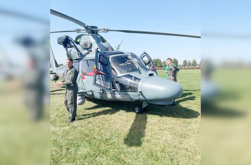  Kėdainių rajone leidosi Lietuvos karinių oro pajėgų sraigtasparnis „Dauphin“
