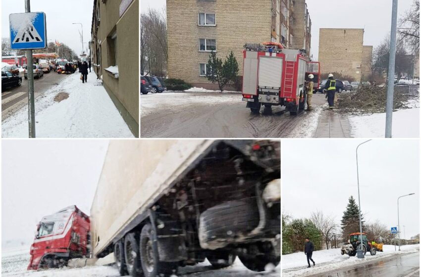  Eismo sąlygos sudėtingos: neišvengta nelaimių, tarnybos vos spėja suktis (FOTOGALERIJA)