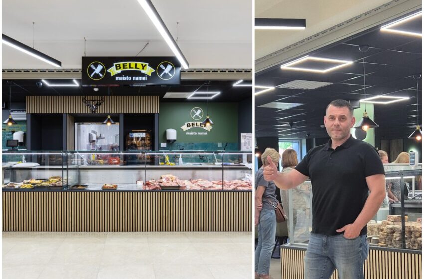 Kėdainiečius verslininkas Magomedas Velijevas pasitinka„Belly maisto namuose“ – po rekonstrukcijos atidarytame „supermarketo“ formato „Rimi“ prekybos centre, J. Basanavičiaus g. 80.
