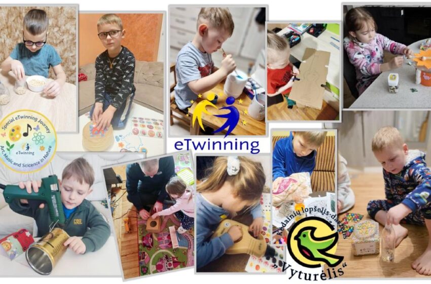 Mažieji kraštiečiai domisi tvarumu – iš antrinių žaliavų kūrė muzikos instrumentus.