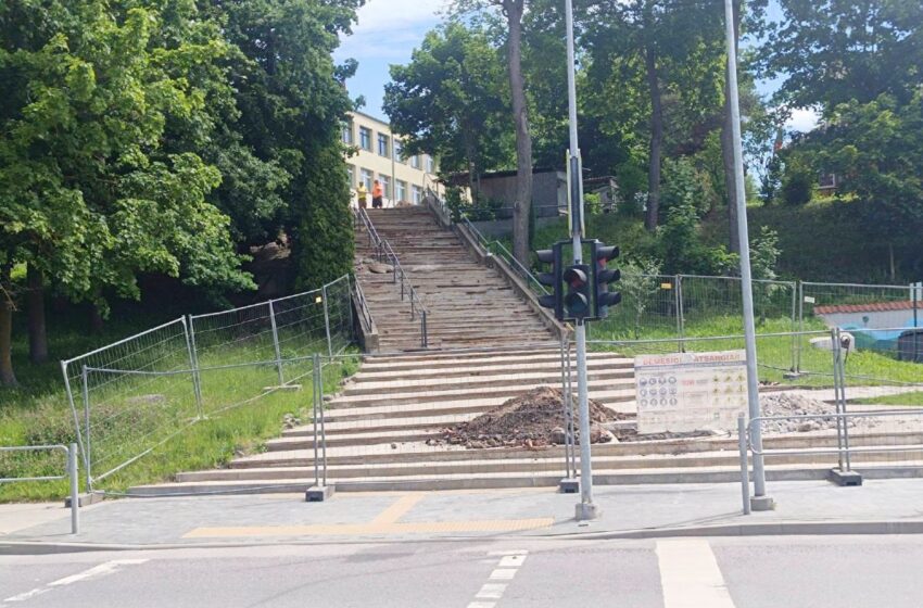 Šėtos g laiptai Senamiesčio progimnazija remontas