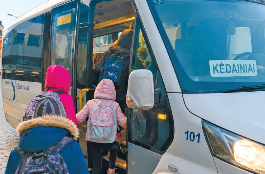 autobusas mokiniai