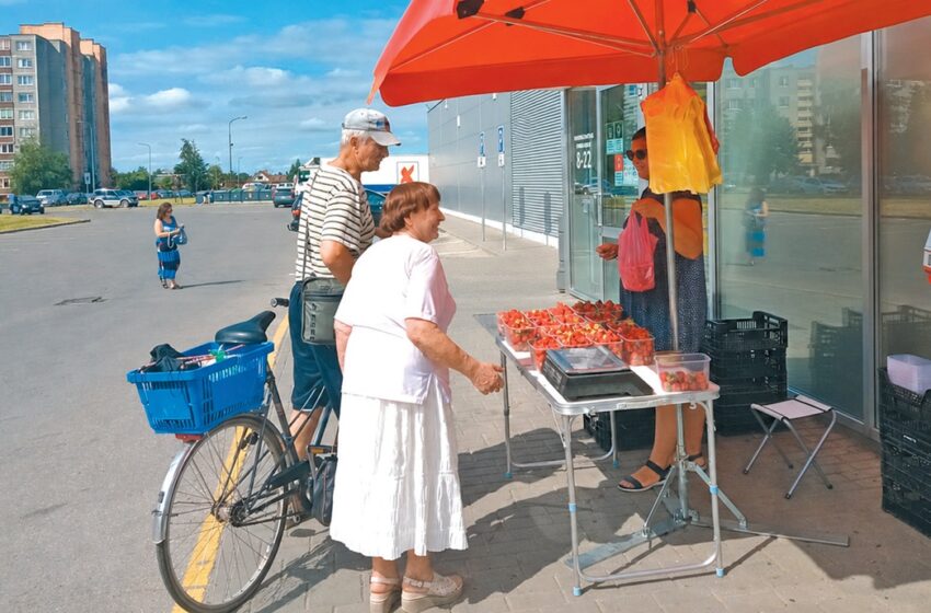 prekybininkai braškės